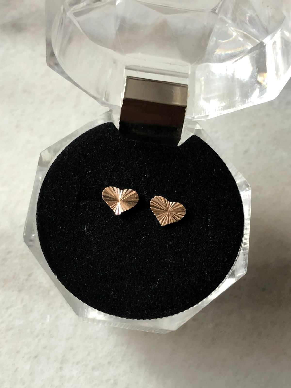 TOPITOS CORAZÓN DIAMANTADO ORO ROSA