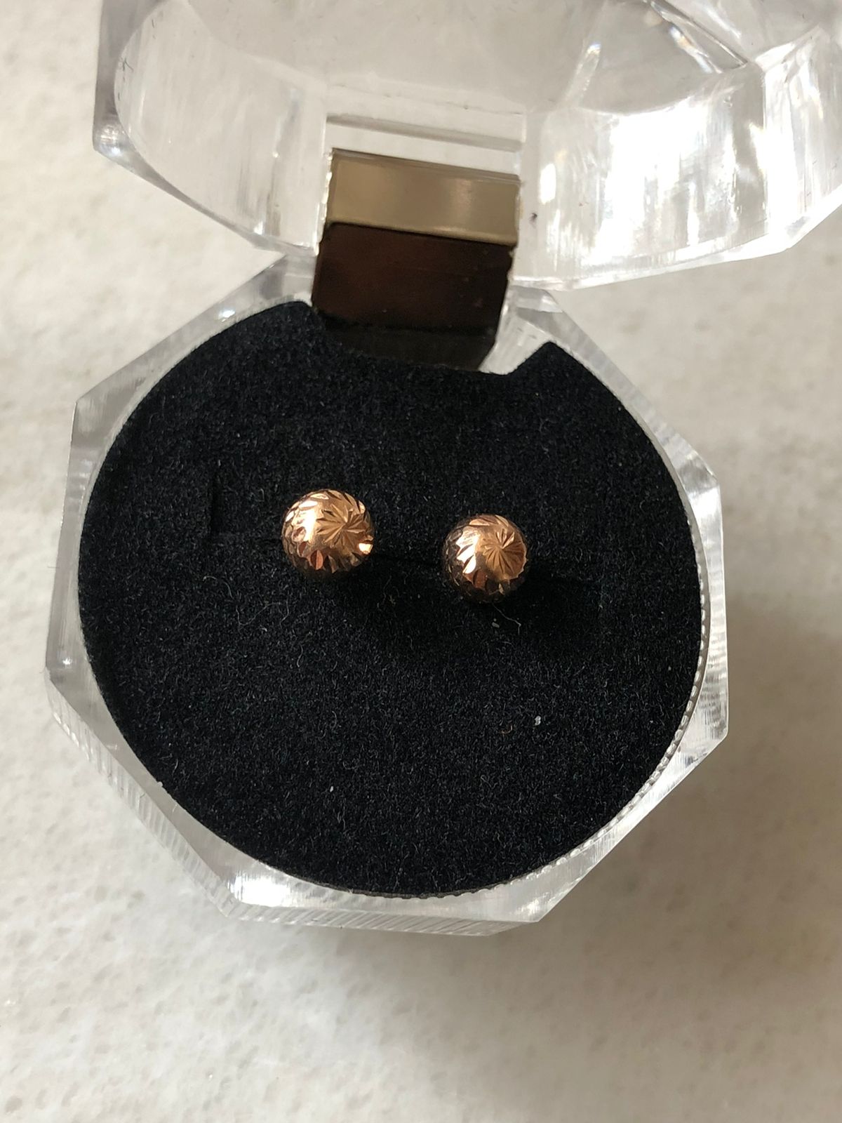 TOPITOS BOLA 5MM DIAMANTADA ORO ROSA