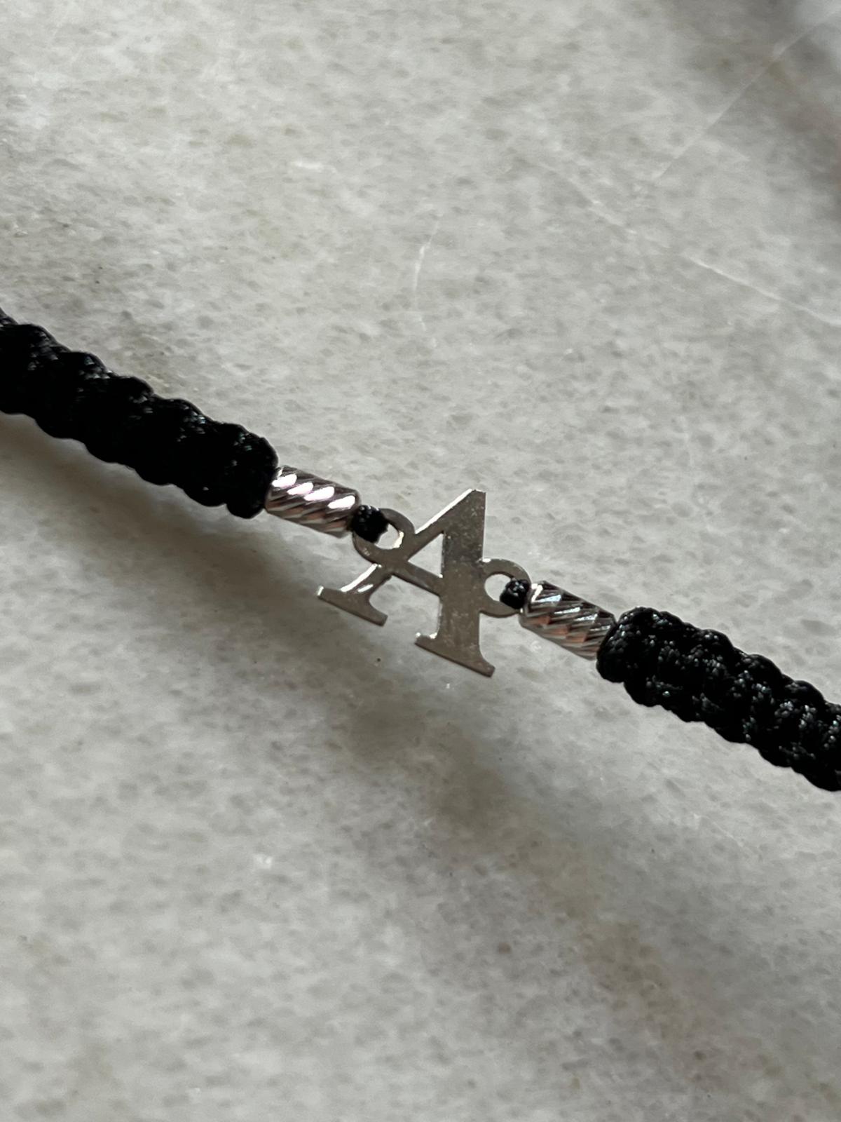 PULSERA LETRA + CANUTILLO ORO BLANCO 18K