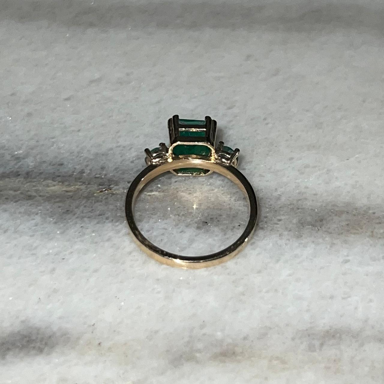 ANILLO TRES PIEDRAS ESMERALDAS COLOMBIANAS