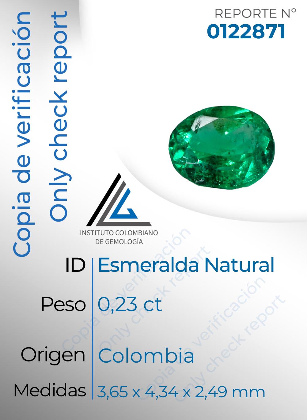 ESMERALDA NATURAL TALLA OVALO 0,23 CT C:2871