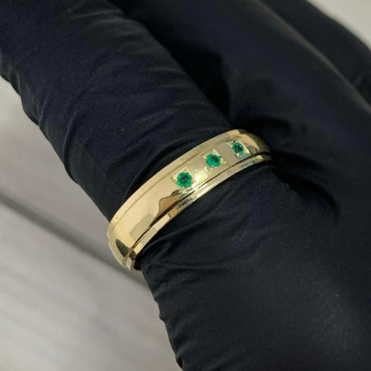 ARGOLLA CLÁSICA 3 CARRILES ESMERALDAS COLOMBIANAS